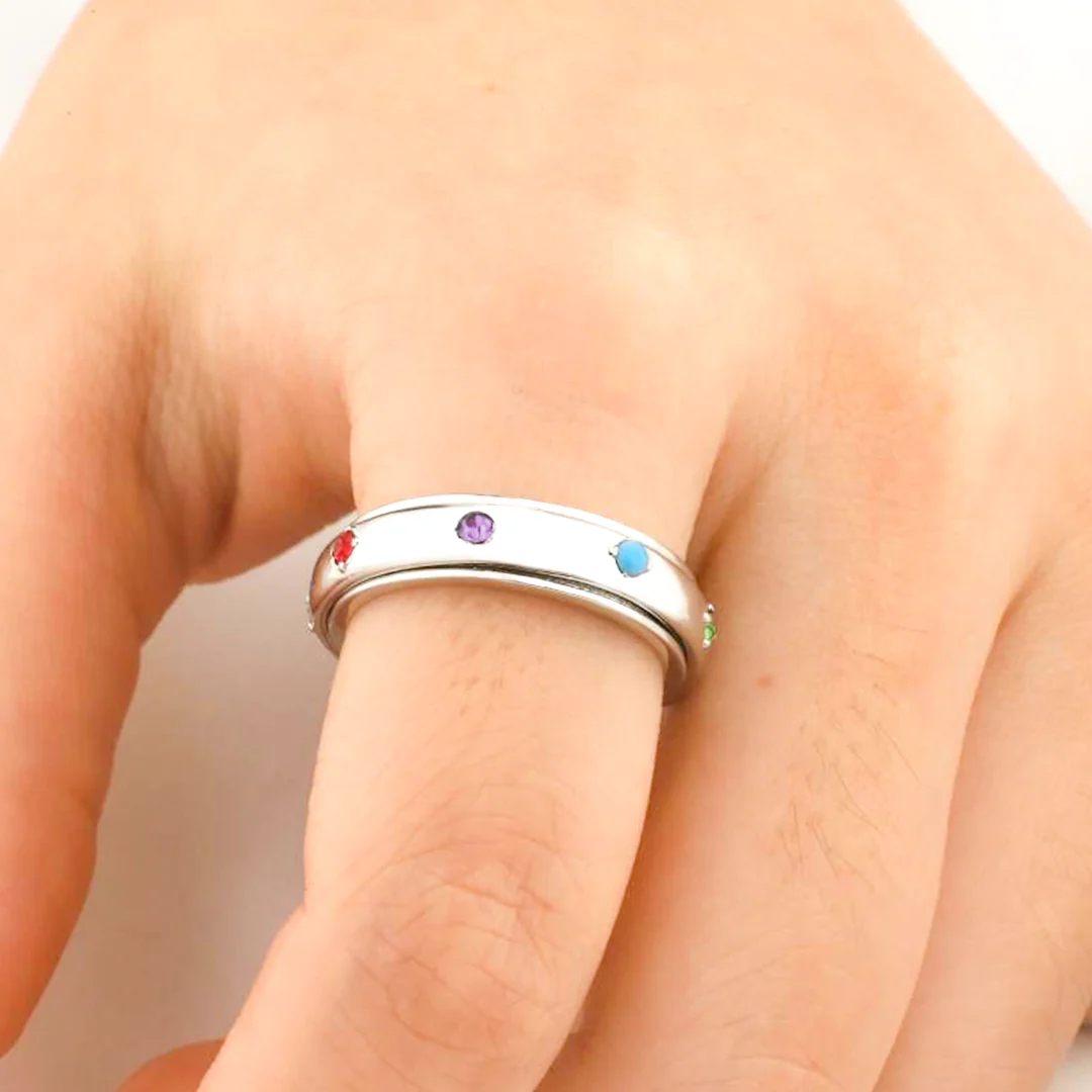 Gemstone Station Fidget Ring - Image 2