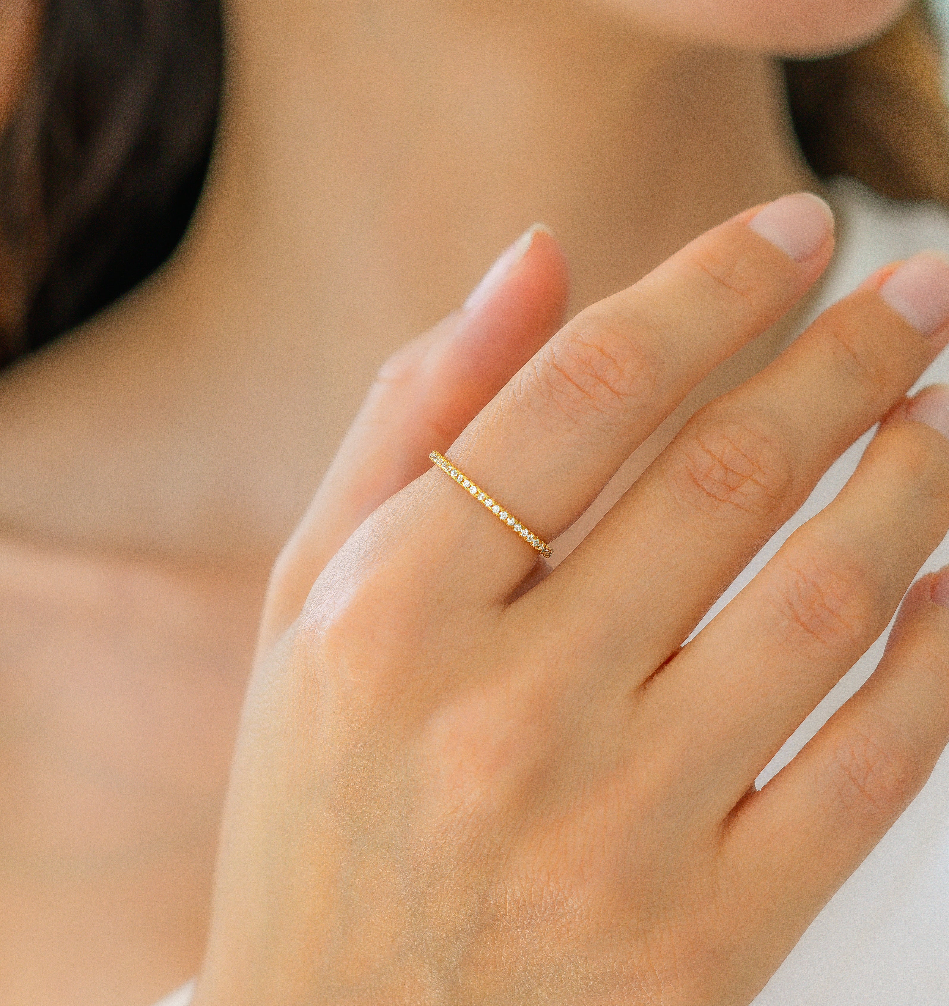 Micro Pavé Eternity Stacking Ring - Image 7