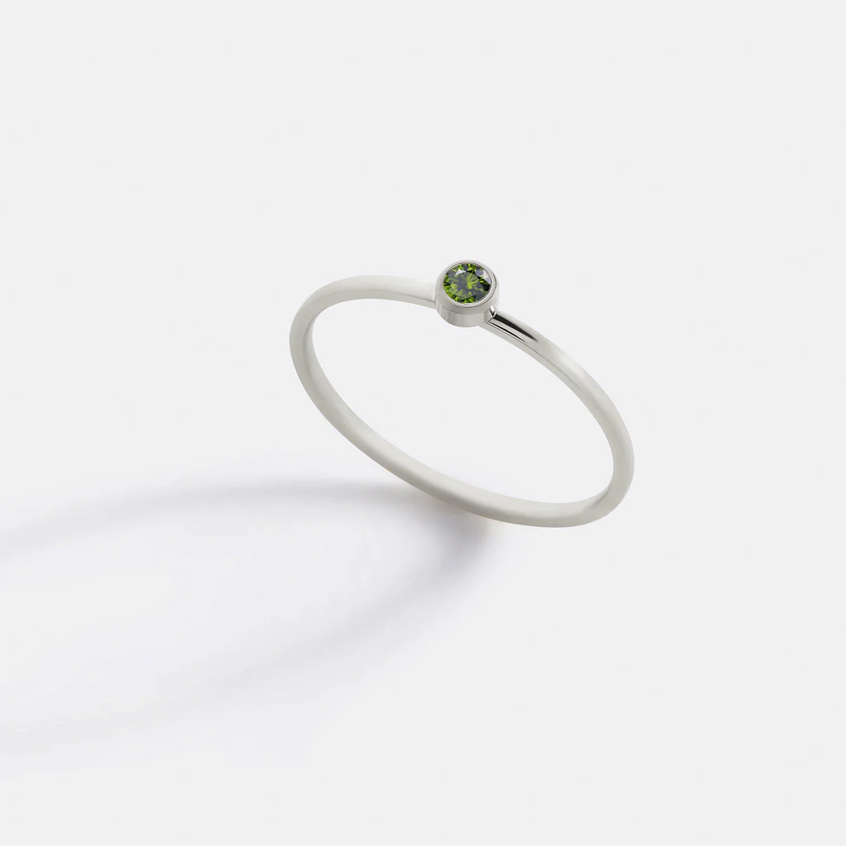 Minimalist Bezel-Set August Birthstone Stacking Band - Image 6