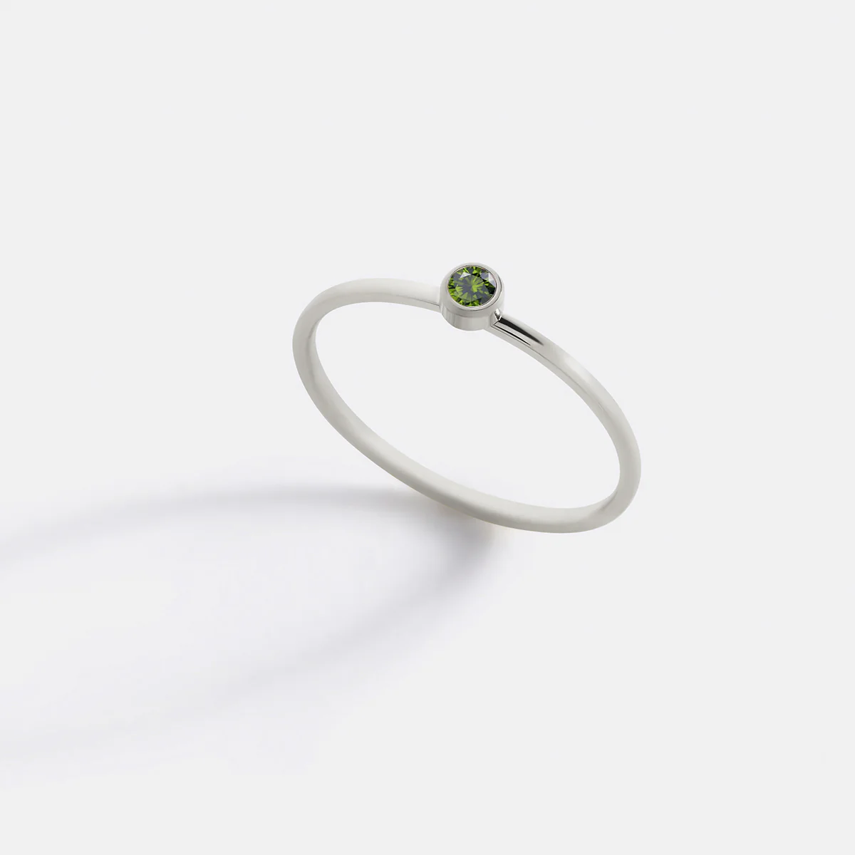 Minimalist Bezel-Set August Birthstone Stacking Band - Image 9