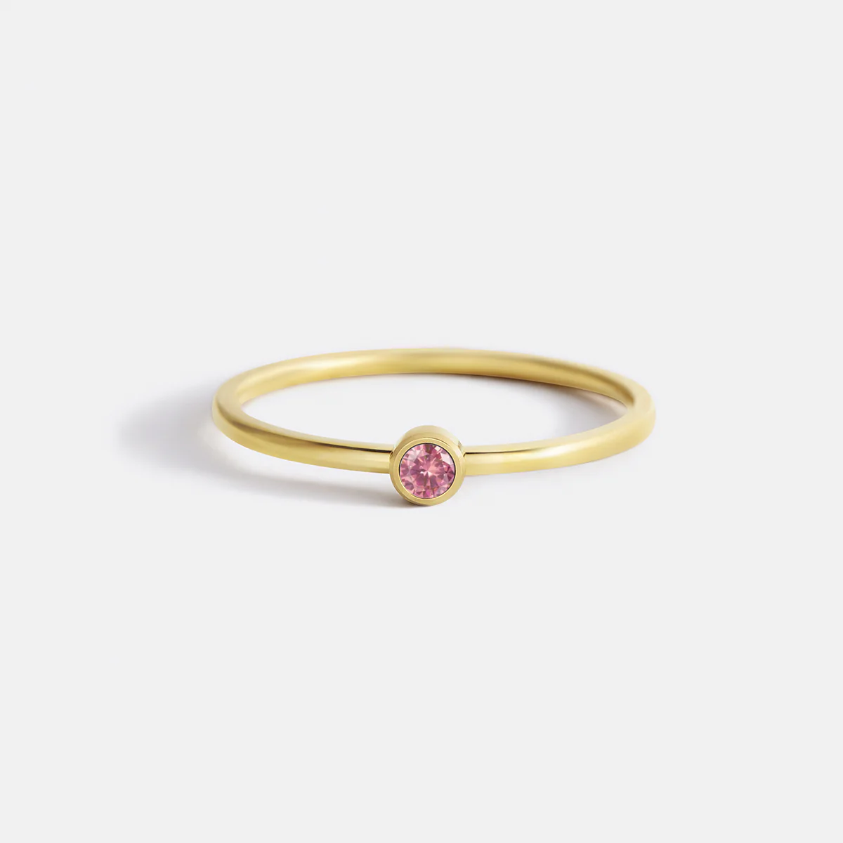 Minimalist Bezel-Set July Birthstone Stacking Band - Image 9