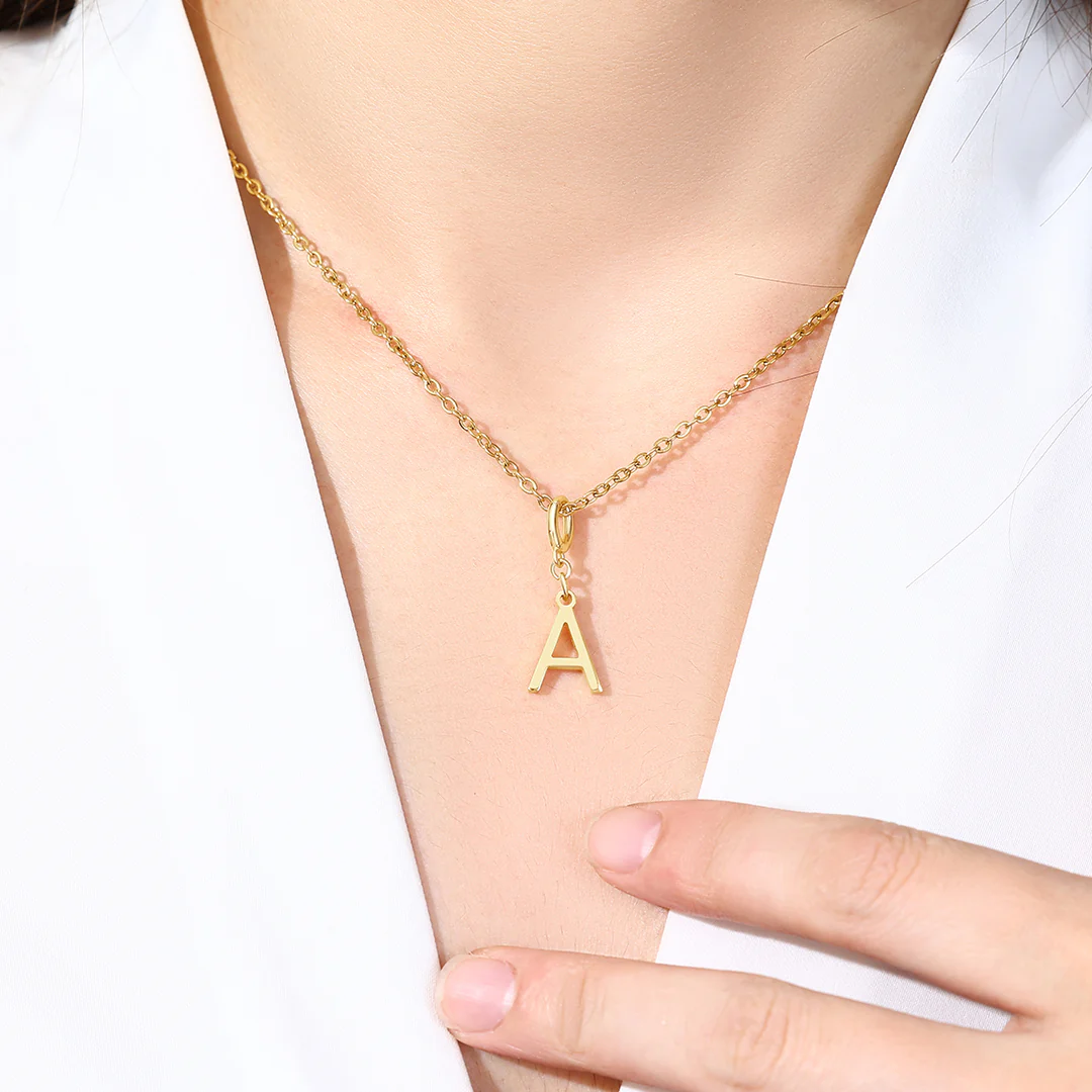 Minimalist Initial Charm Necklace - Image 5
