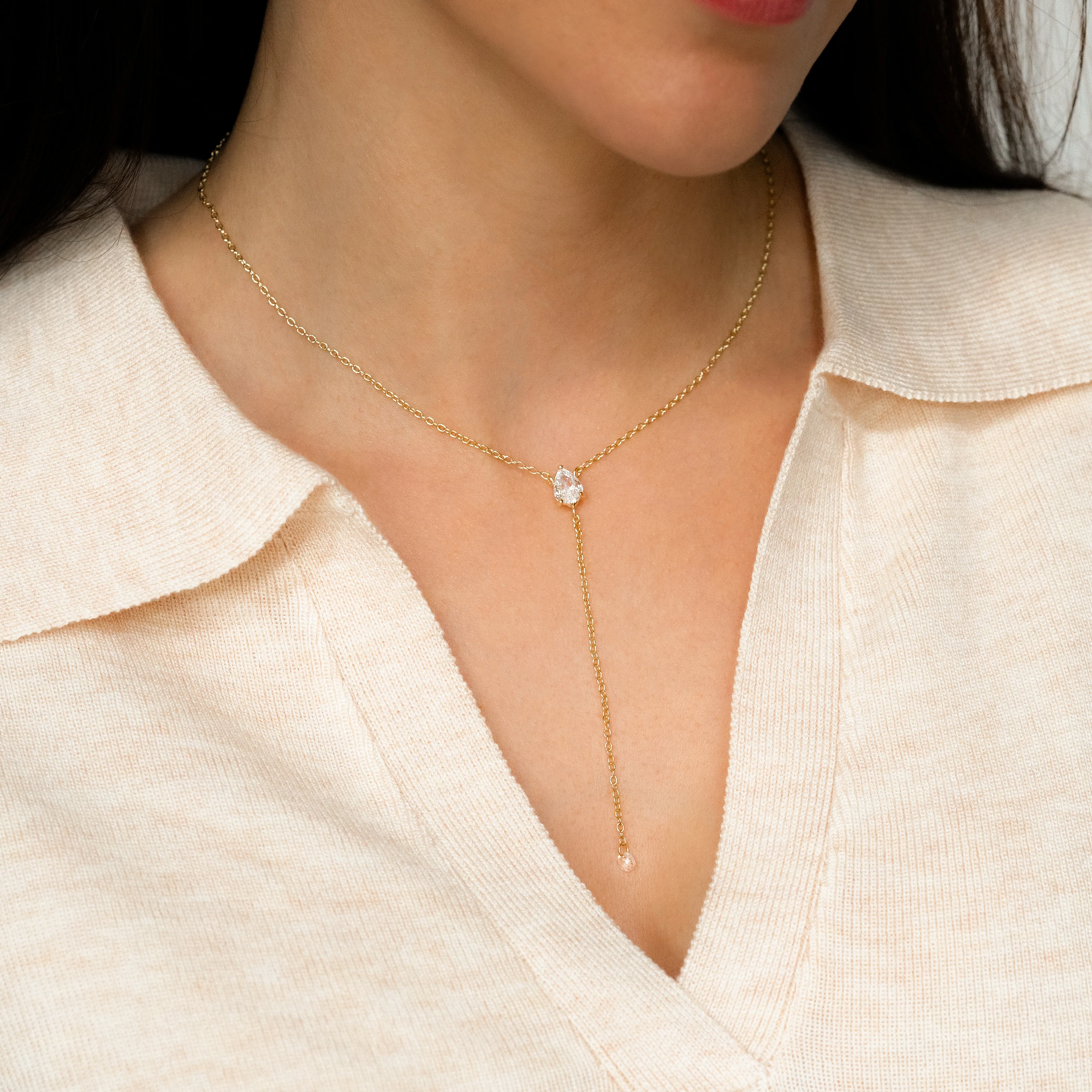 Minimalist Lariat Necklace - Image 5