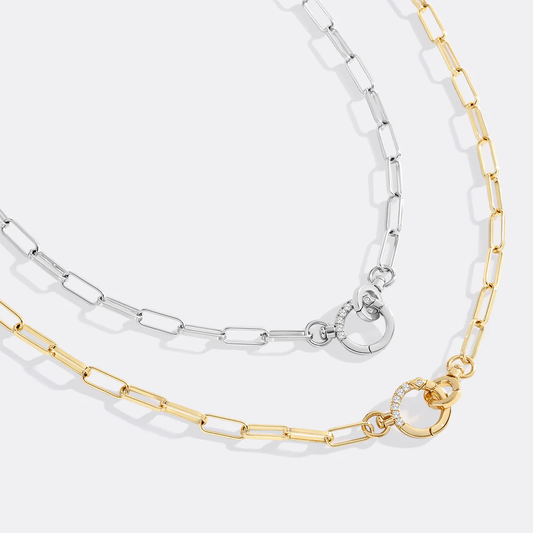 Pave Mint Paperclip Necklace - Image 7