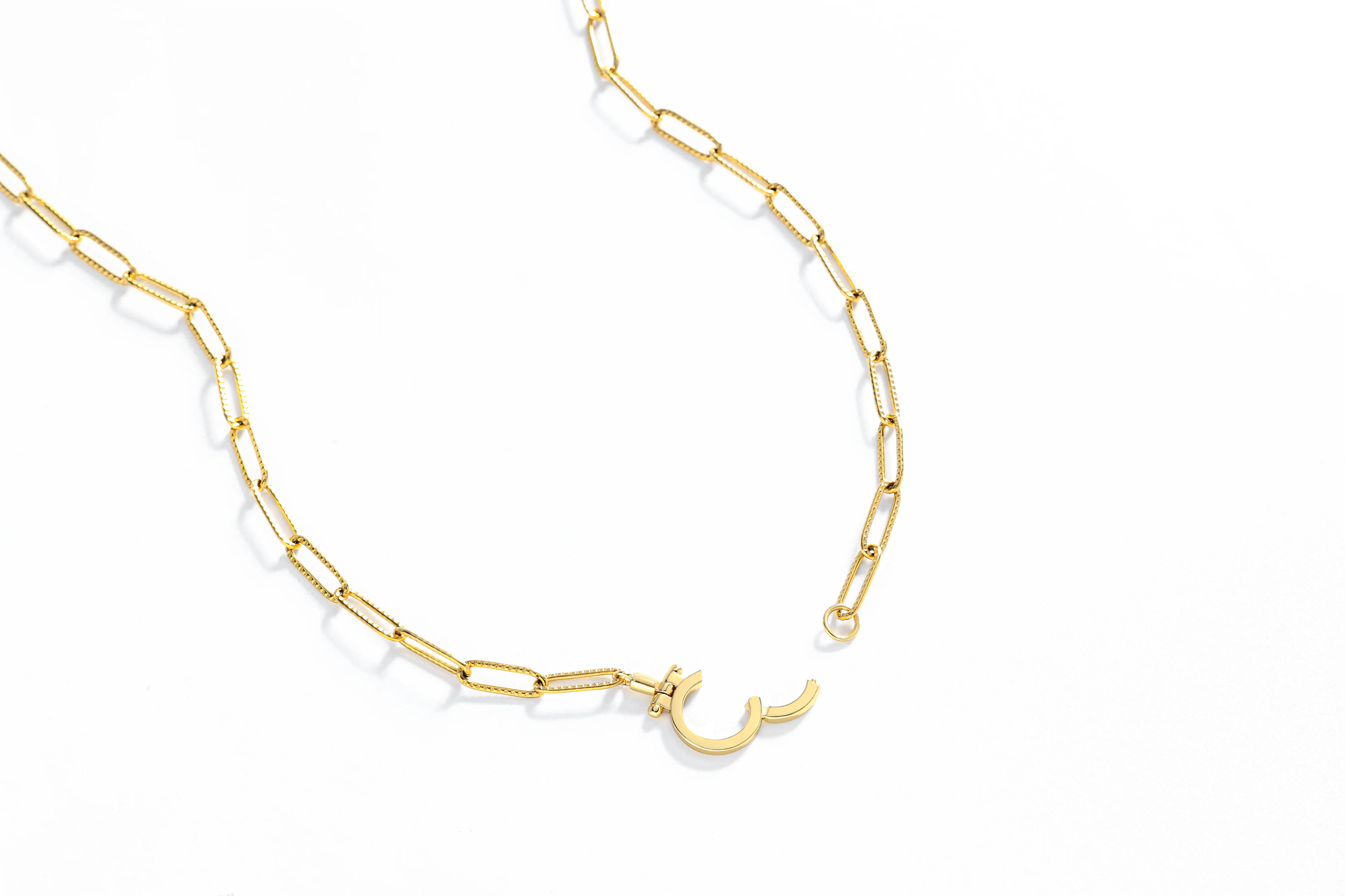 Mint Paperclip Textured Necklace - Image 5