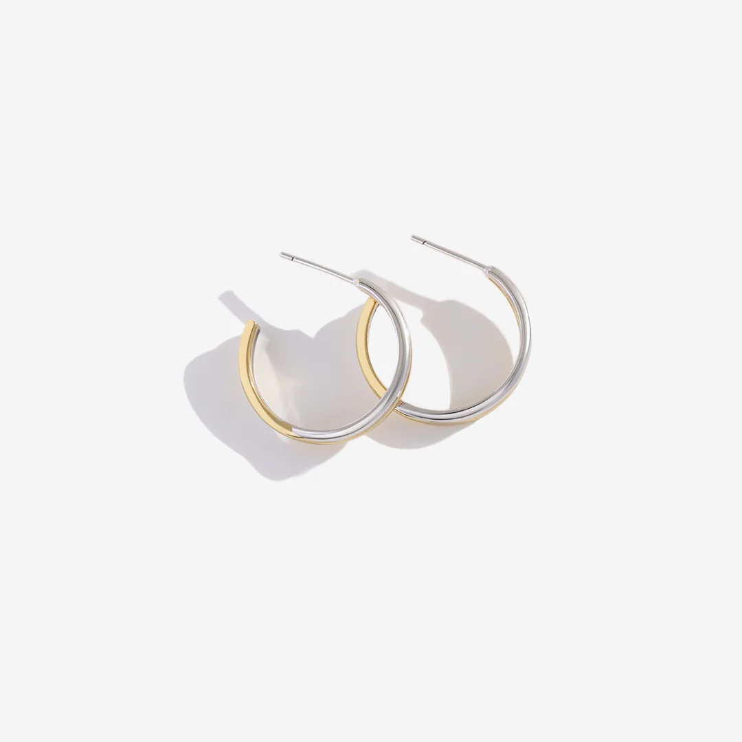 Mixed Metal Crossover Earrings - Image 12