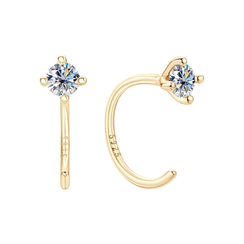 Dainty Diamond Threader Hoop Earrings - Image 3