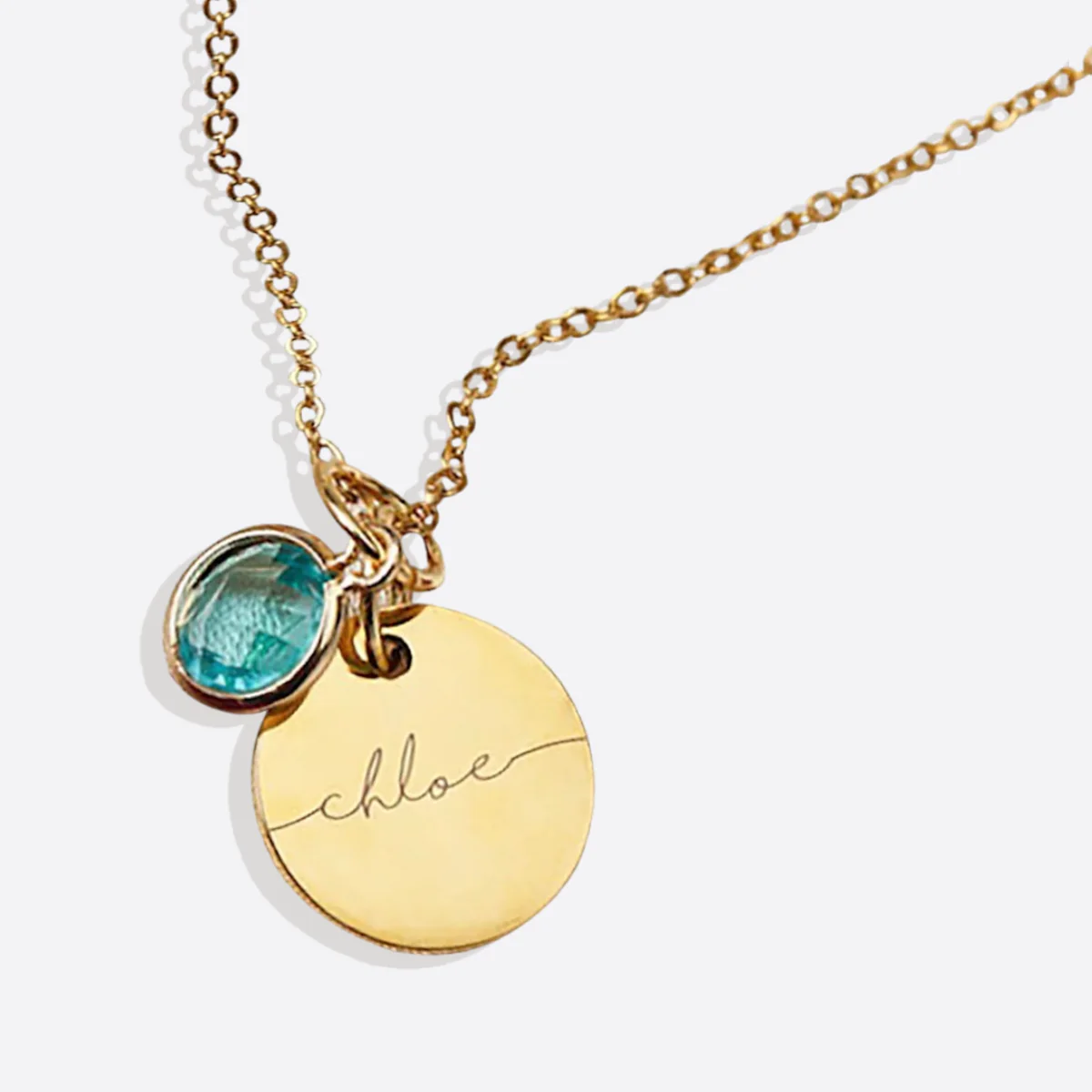 Monogram Script Birthstone Name Necklace - Image 15