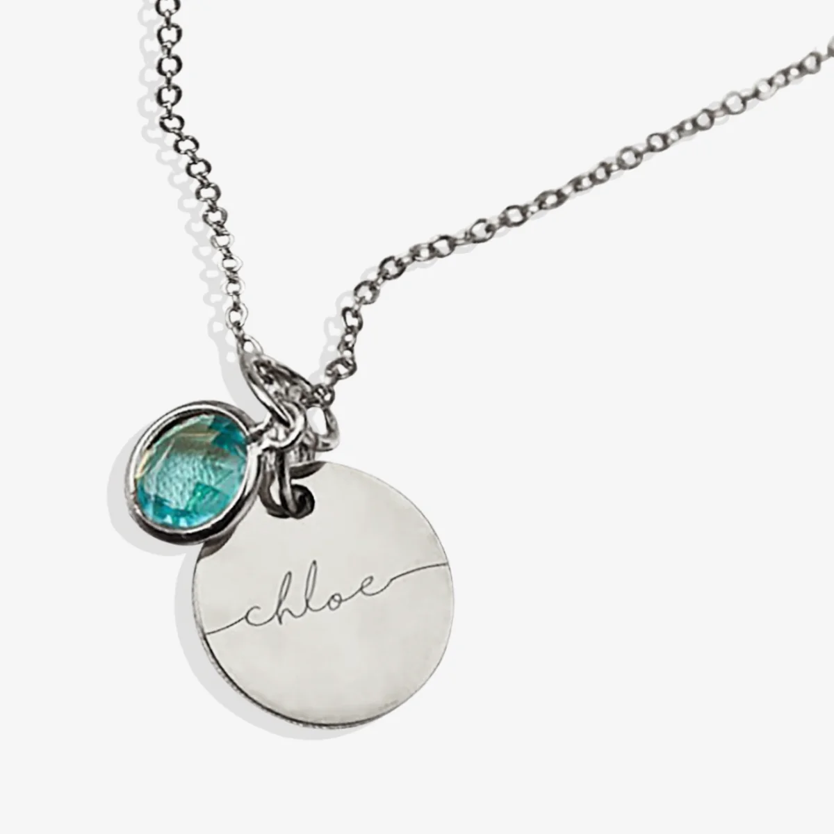 Monogram Script Birthstone Name Necklace - Image 16