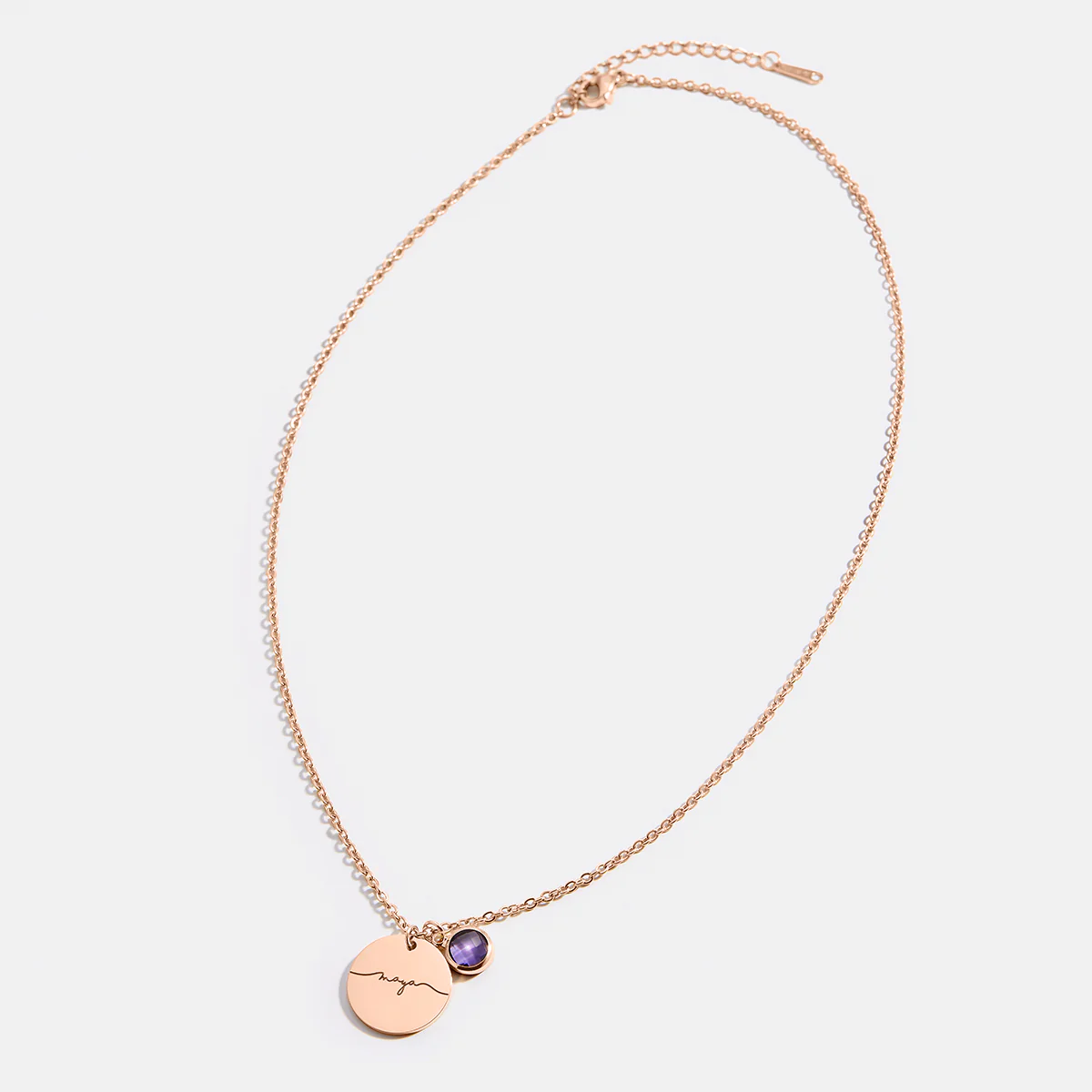 Monogram Script Birthstone Name Necklace - Image 22