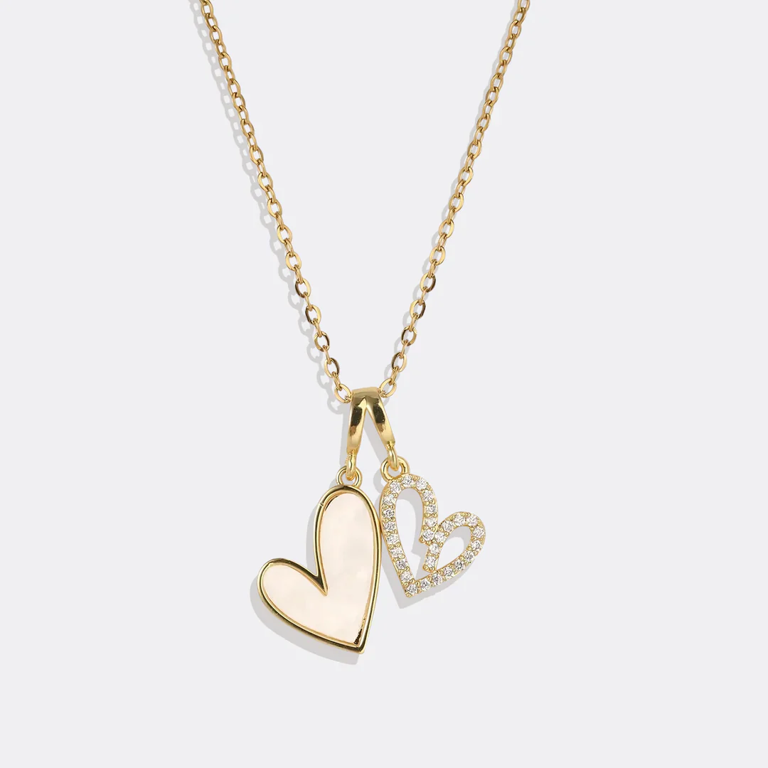 Mother of Pearl & Pave Hearts Necklace - Image 16