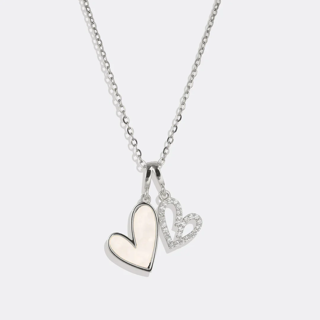 Mother of Pearl & Pave Hearts Necklace - Image 17