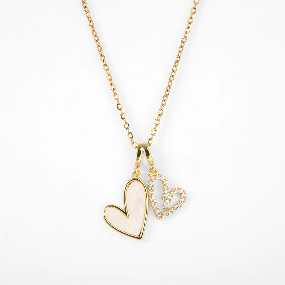 Mother of Pearl & Pave Hearts Necklace - Image 22