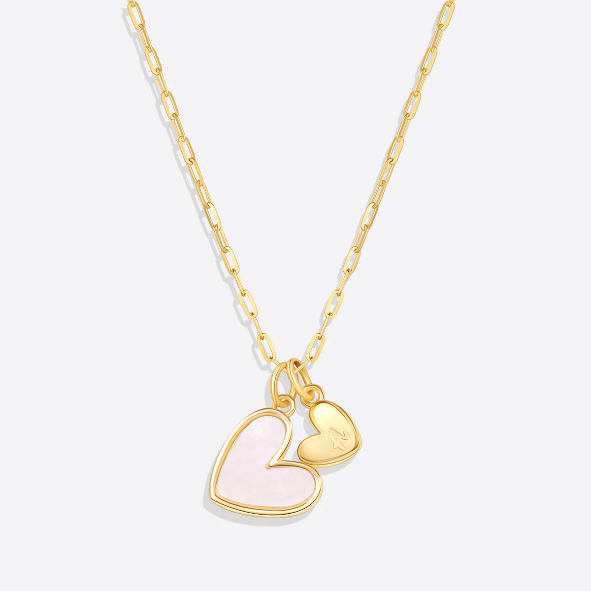 Mother Of Pearl Heart Initial Necklace - Image 17