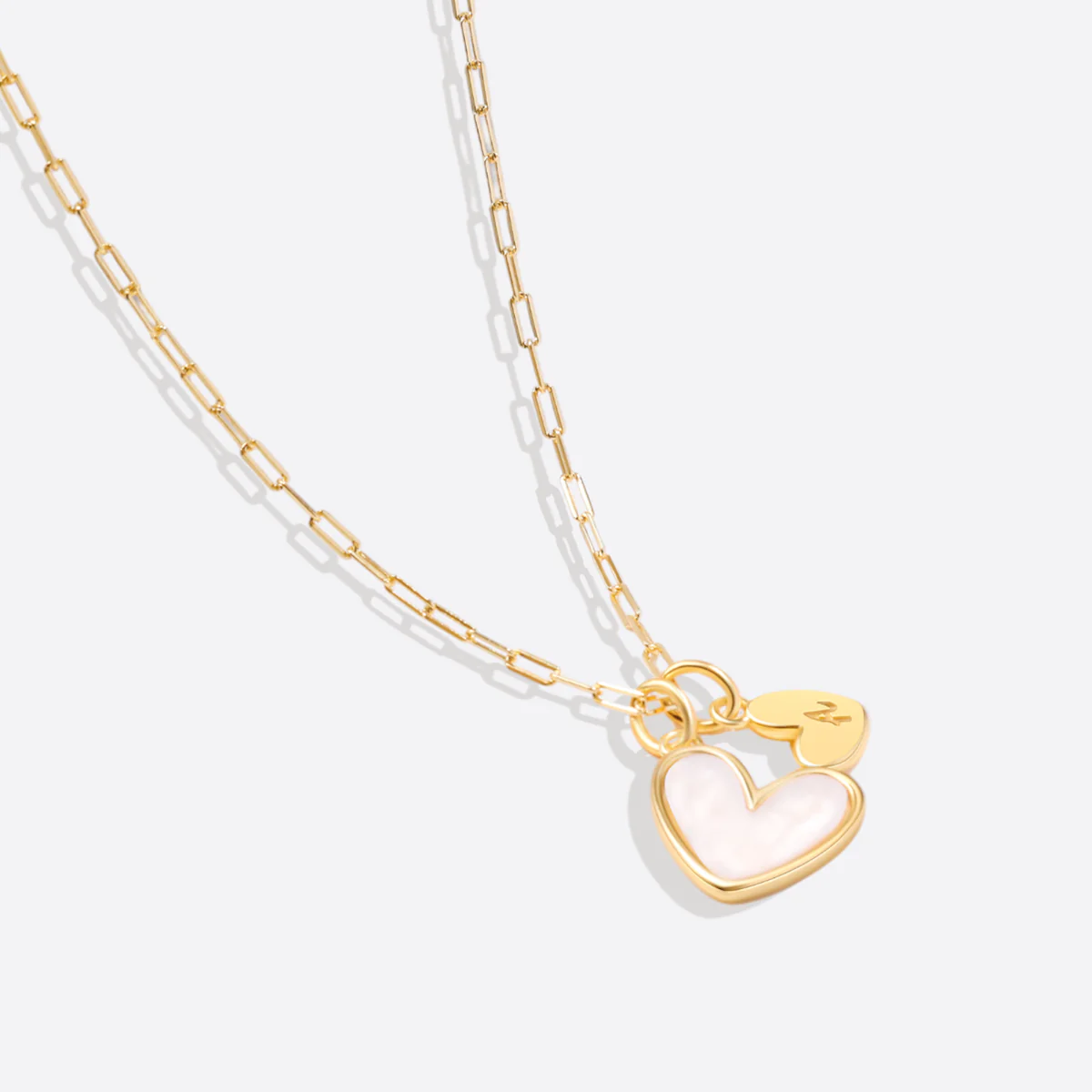 Mother Of Pearl Heart Initial Necklace - Image 19