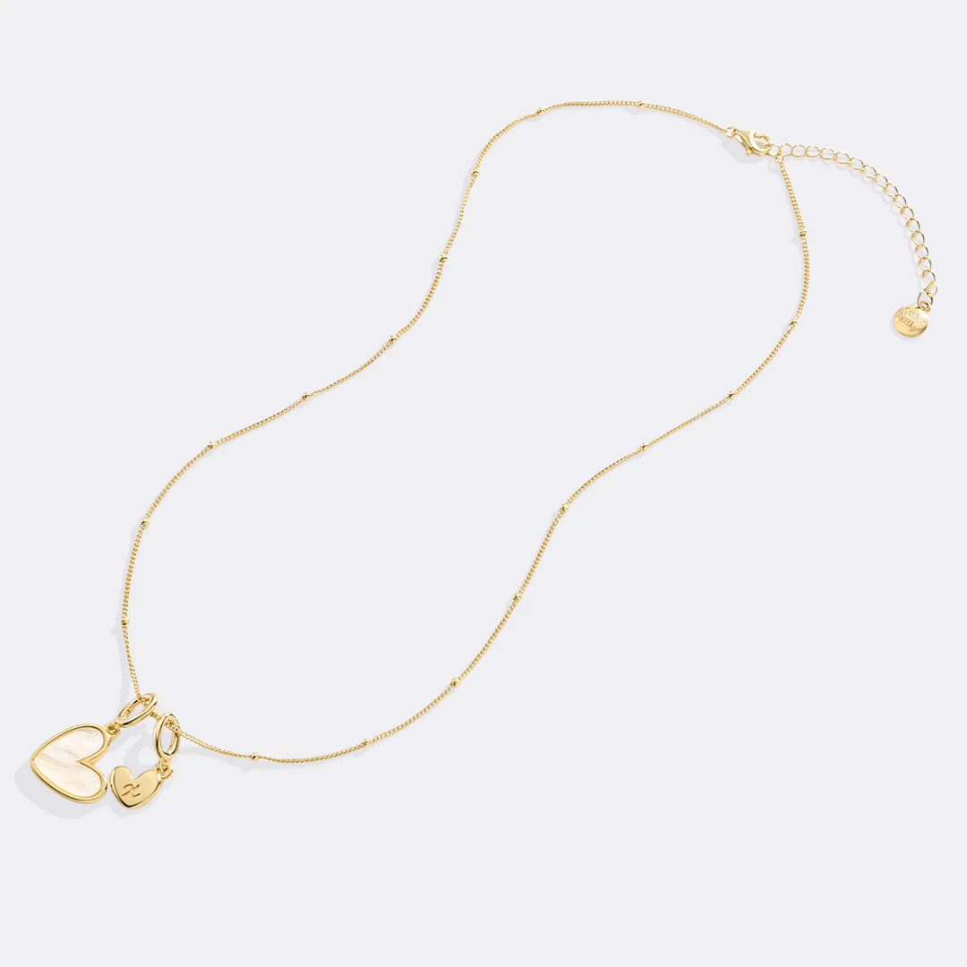 Mother Of Pearl Heart Initial Necklace - Image 26