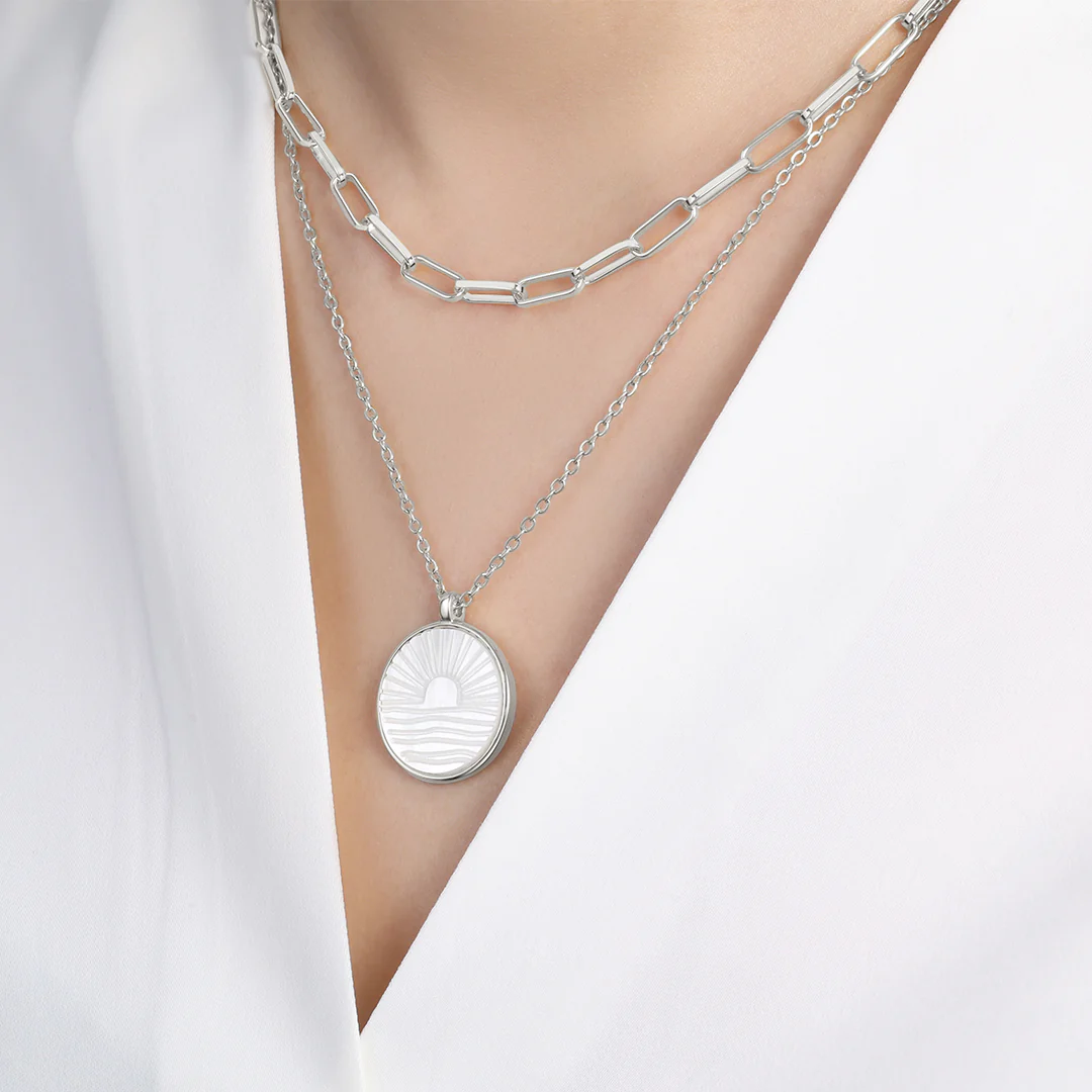 Mother of Pearl Sunrise Pendant Necklace - Image 10