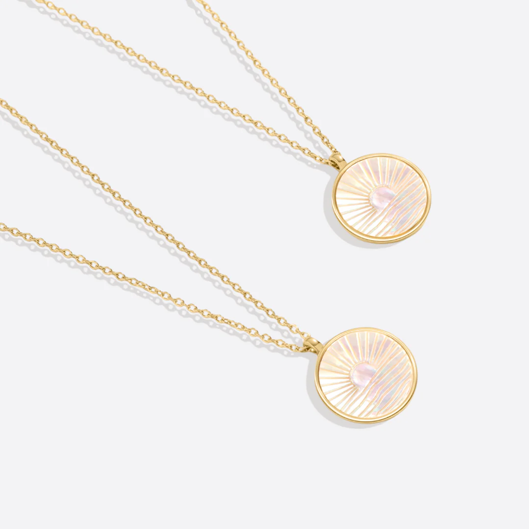 Mother of Pearl Sunrise Pendant Necklace - Image 8