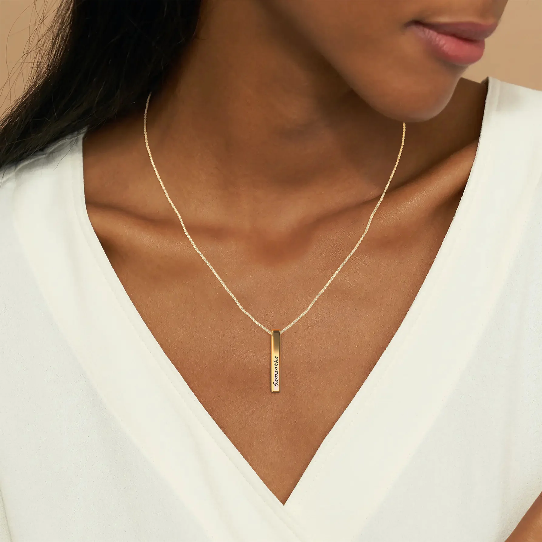Muse Pillar Bar Necklace - Image 3