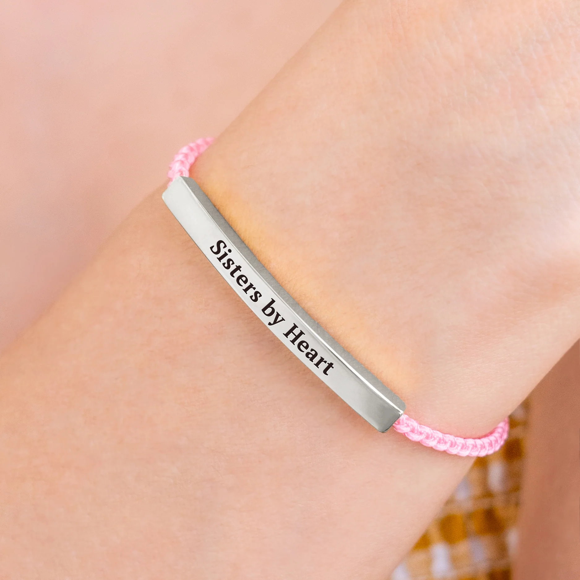Not Sisters By Blood But Sisters By Heart Inspire Bracelet - Image 4