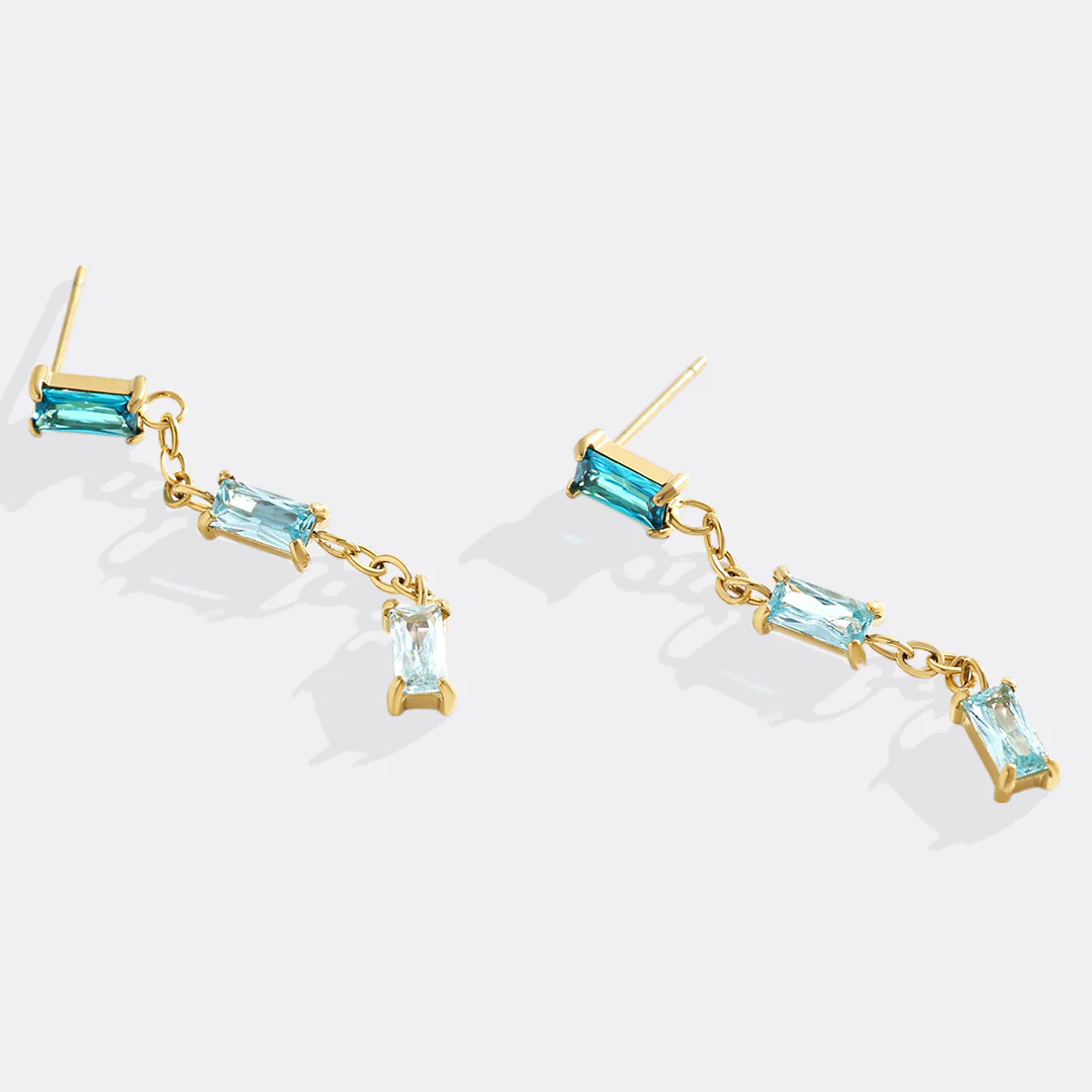Ombre Baguette Dangle Earrings - Image 5