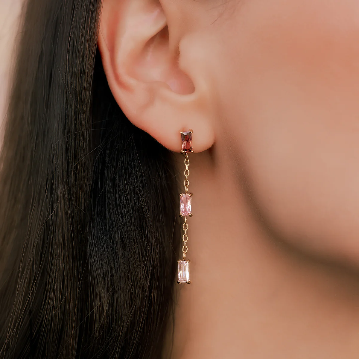 Ombre Baguette Dangle Earrings - Image 8