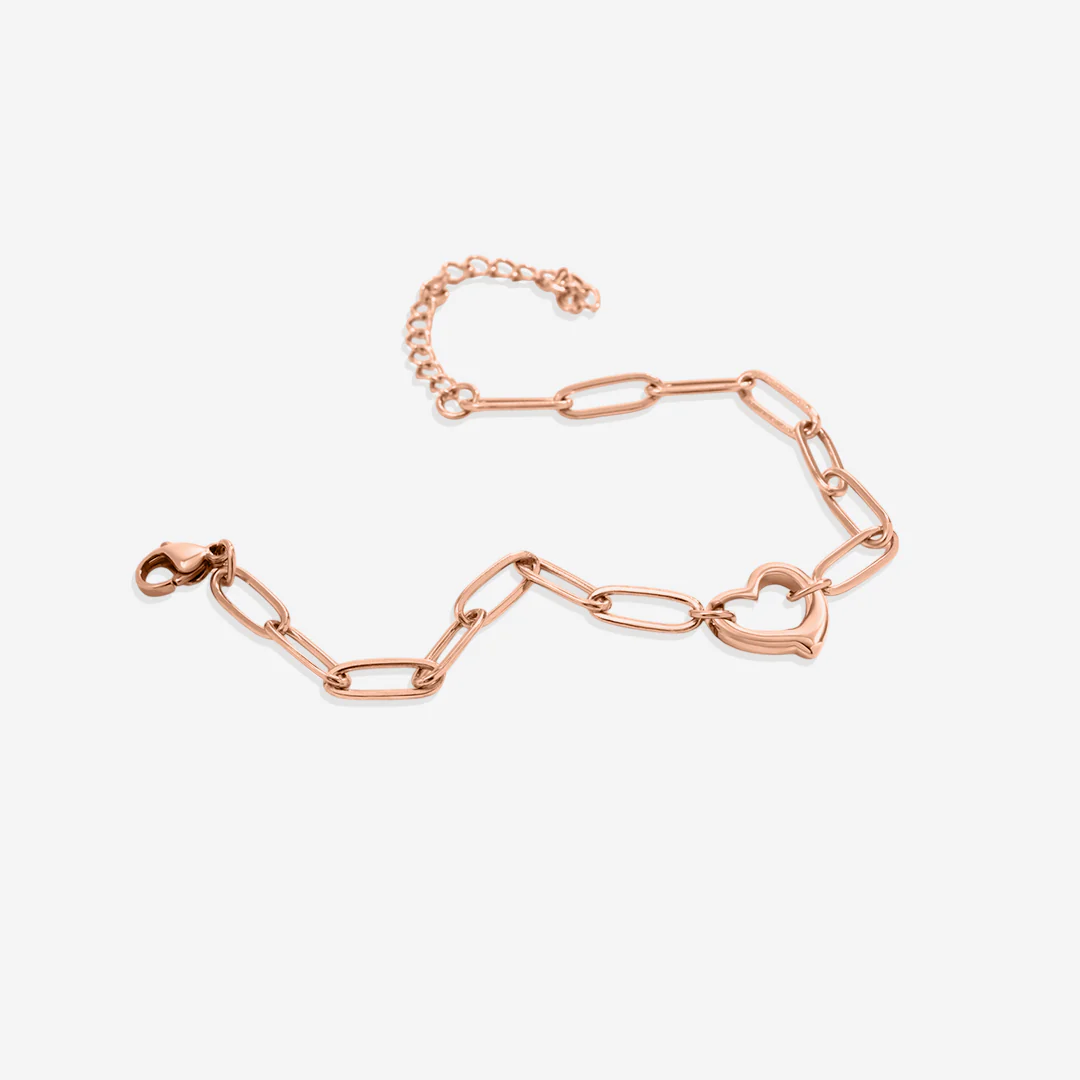 Open Heart Paperclip Chain Bracelet - Image 11