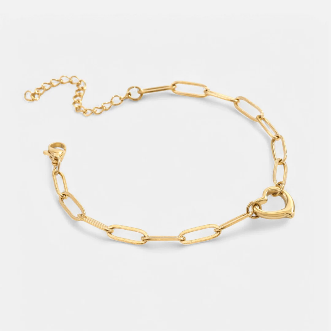 Open Heart Paperclip Chain Bracelet - Image 26