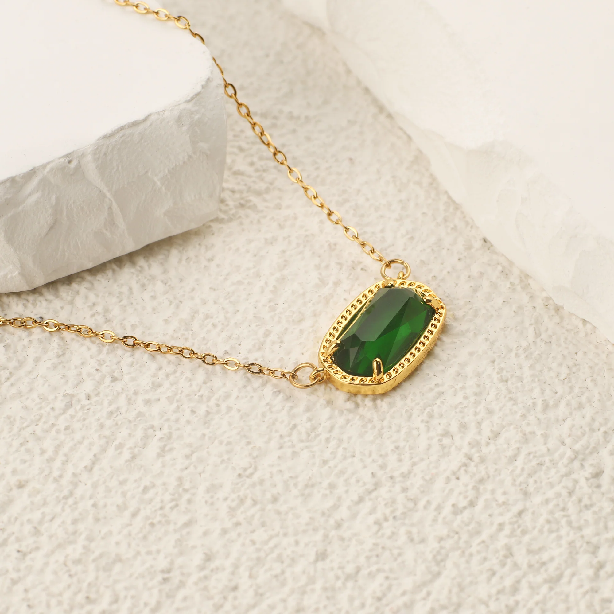 Oval Birthstone Pendant Necklace - Image 10