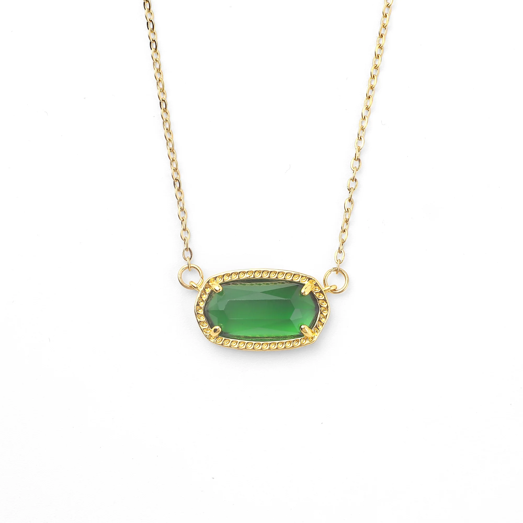 Oval Birthstone Pendant Necklace - Image 14