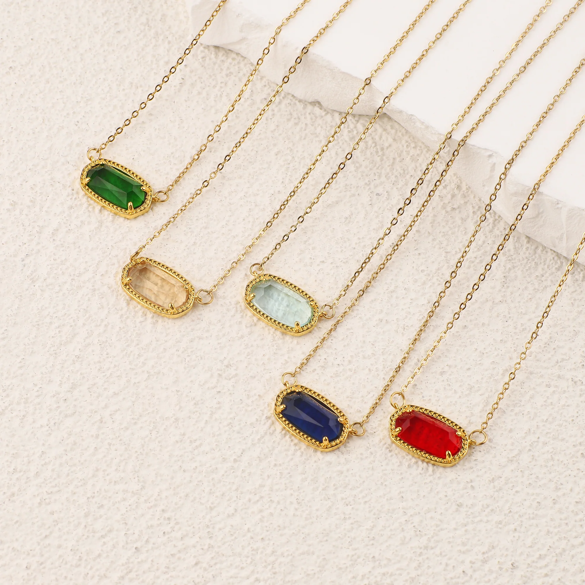 Oval Birthstone Pendant Necklace - Image 17