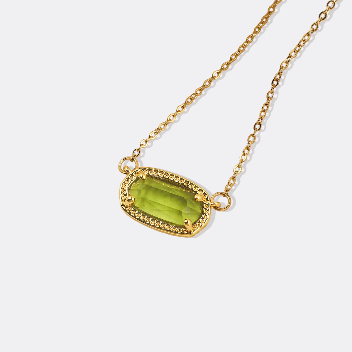 Oval Birthstone Pendant Necklace - Image 25