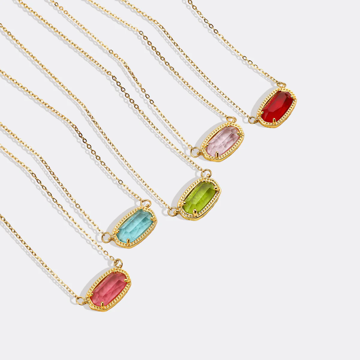 Oval Birthstone Pendant Necklace - Image 28