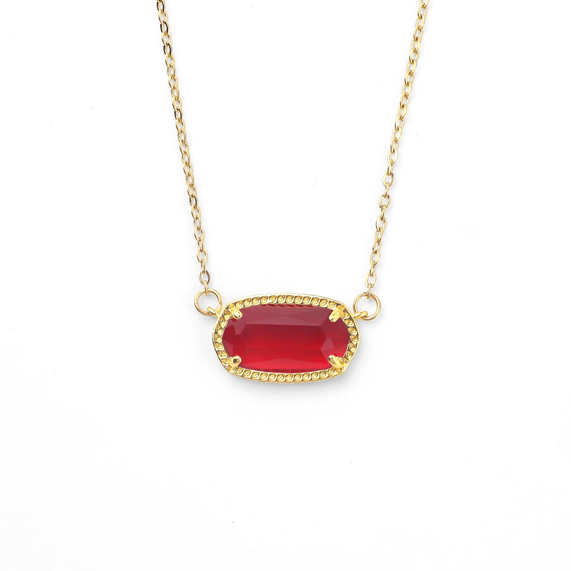Oval Birthstone Pendant Necklace - Image 4