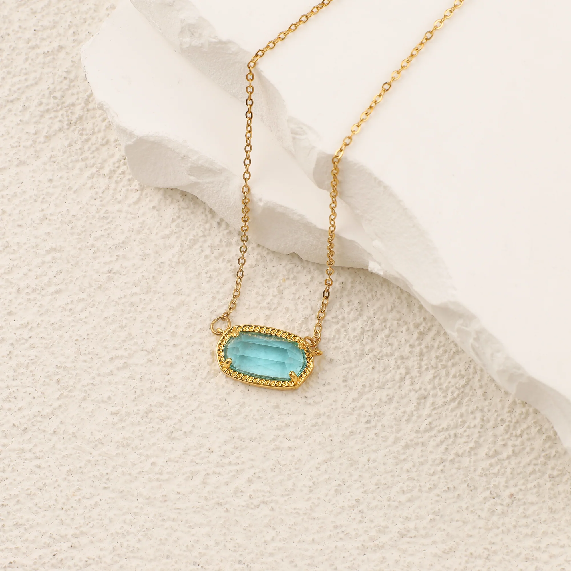 Oval Birthstone Pendant Necklace - Image 6
