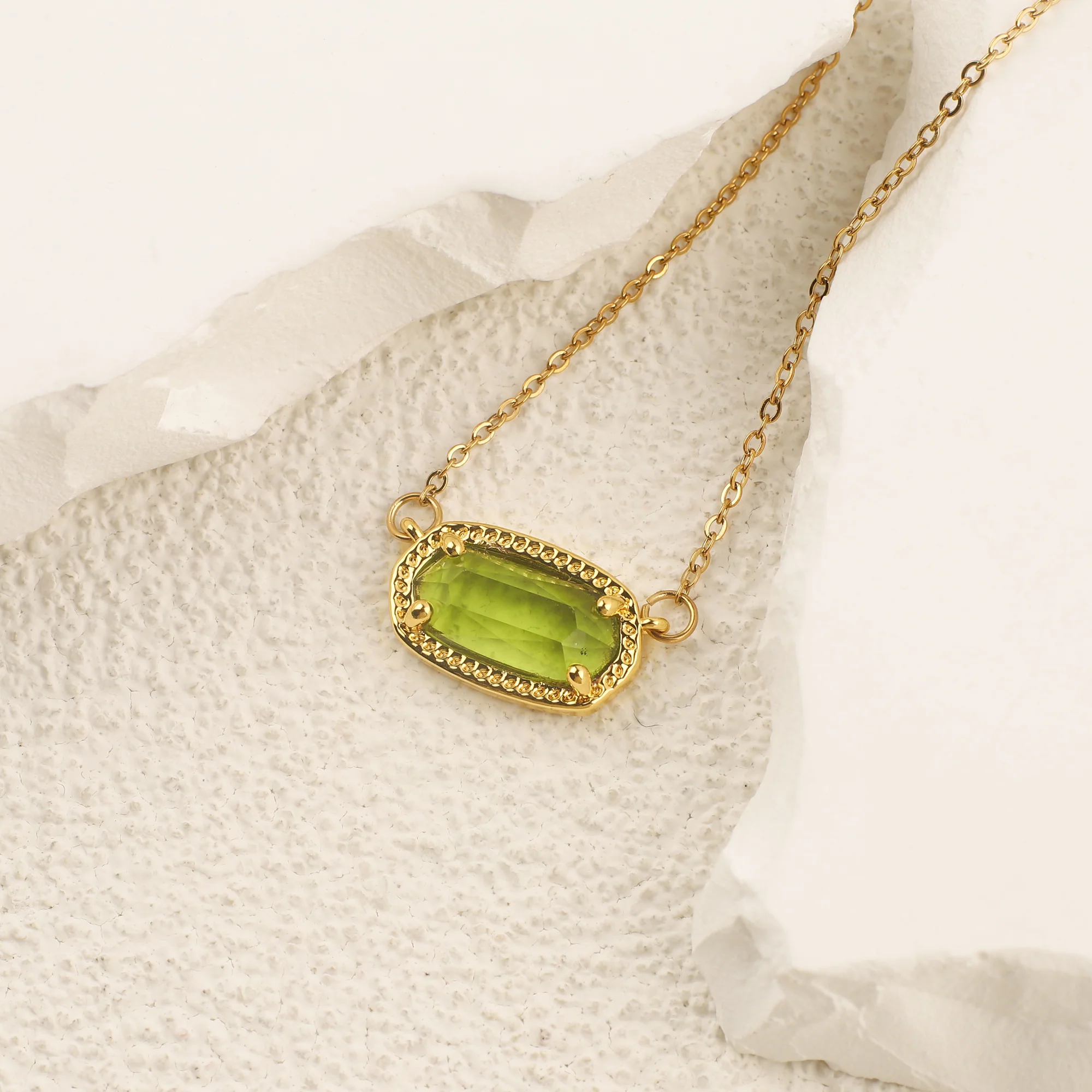 Oval Birthstone Pendant Necklace - Image 8