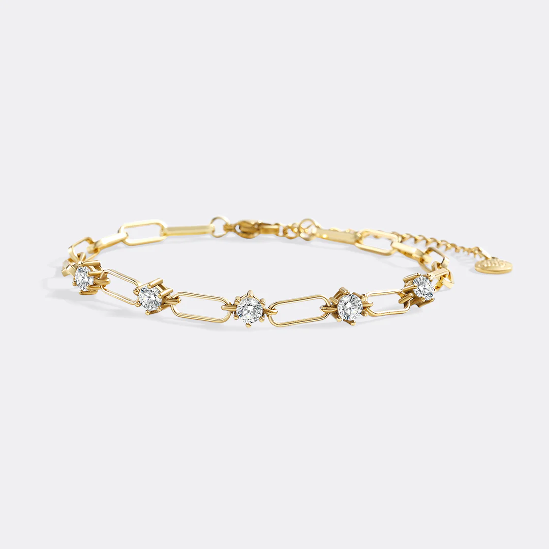 Paperclip Bracelet with Gemstone Accents - Image 12