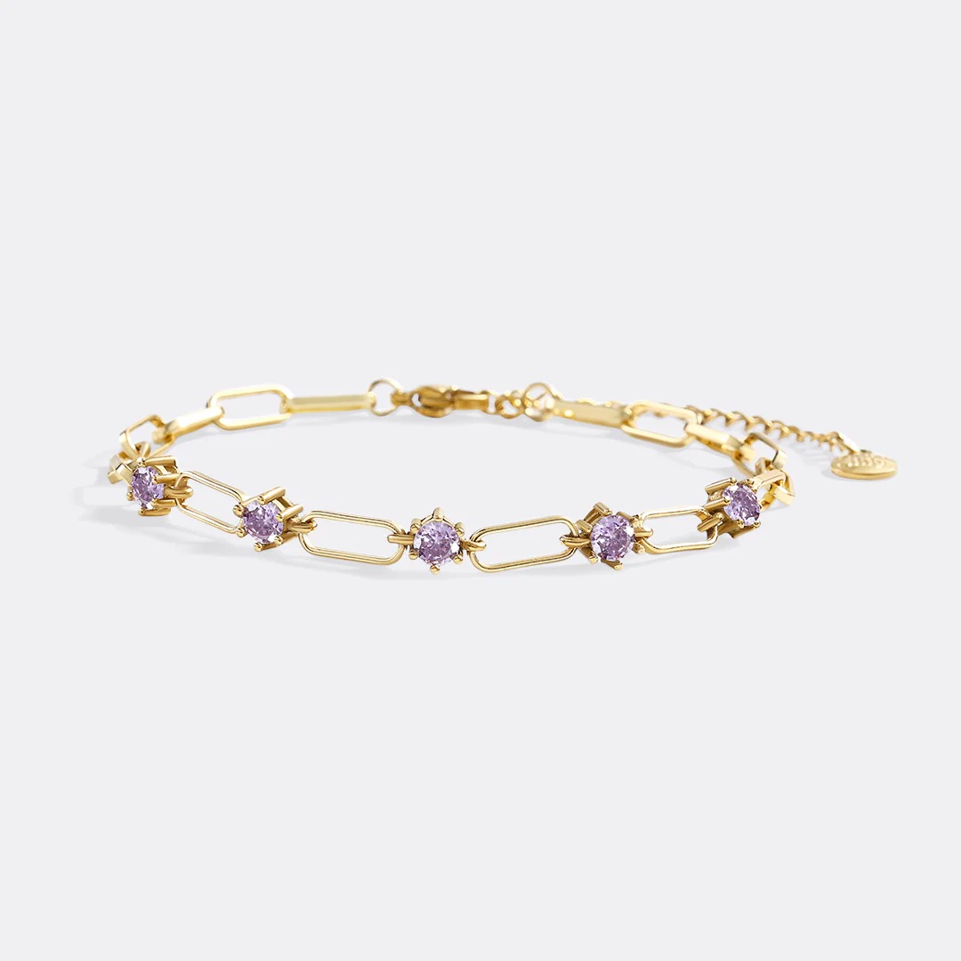 Paperclip Bracelet with Gemstone Accents - Image 16
