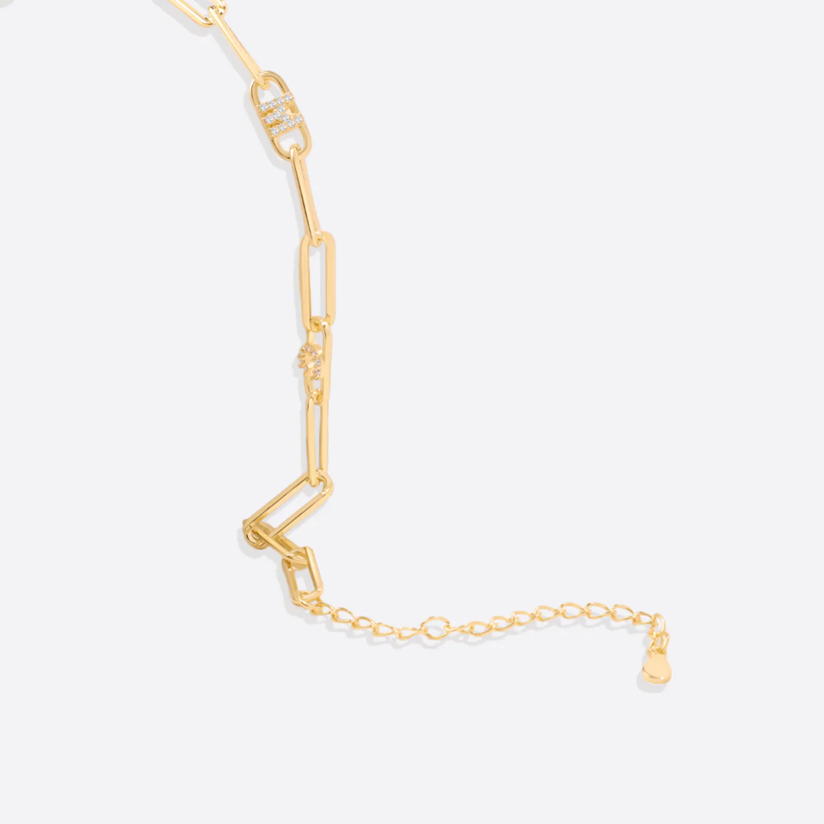 Paperclip Bracelet with Pave Initials - Image 11
