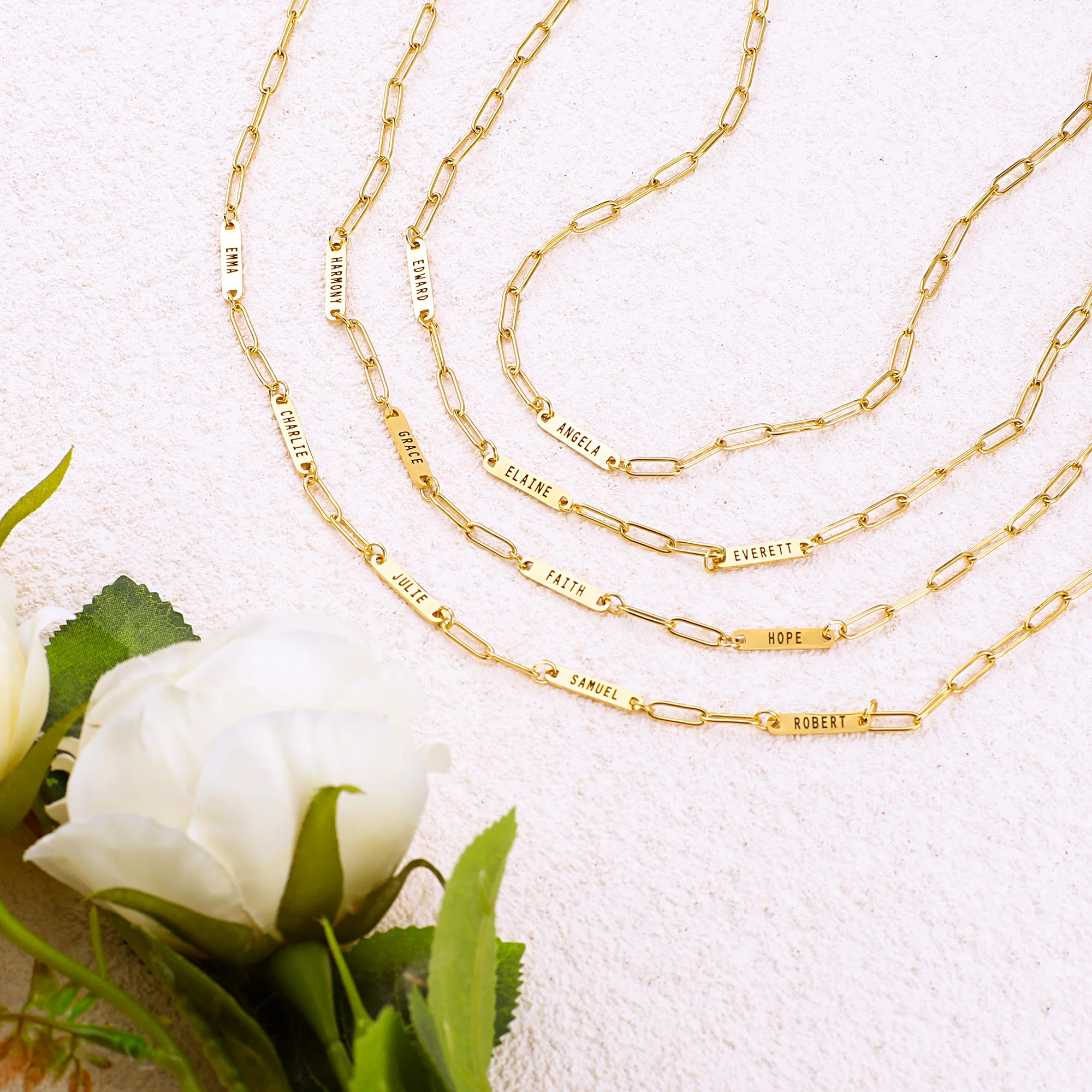 Paperclip Necklace With Personalized Names - Image 12