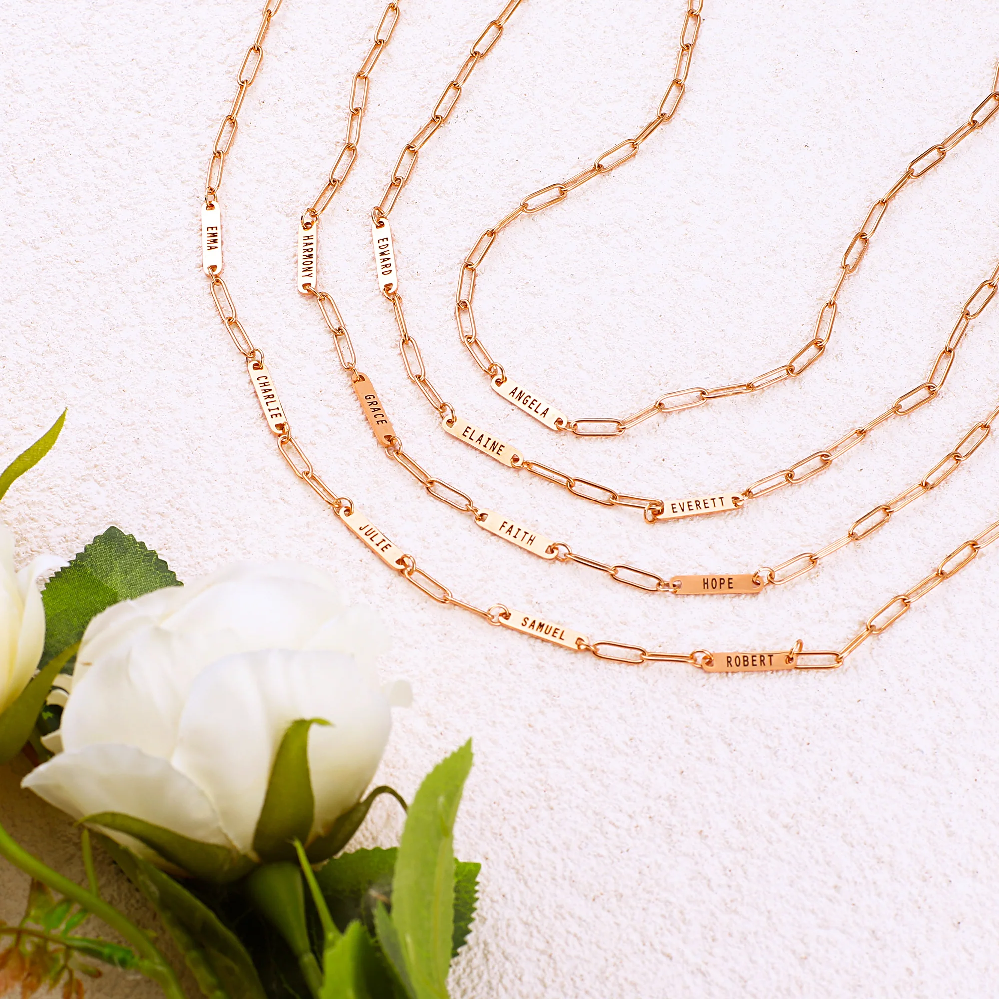 Paperclip Necklace With Personalized Names - Image 18