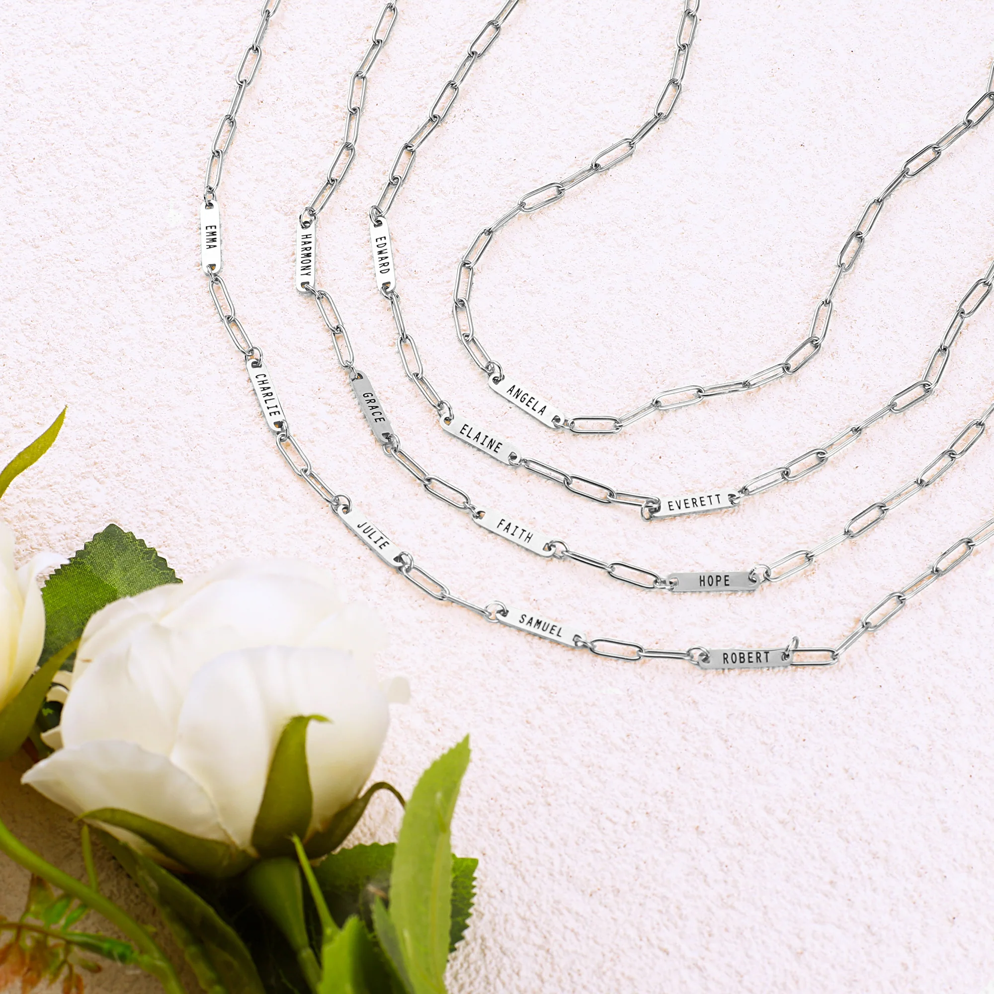 Paperclip Necklace With Personalized Names - Image 19