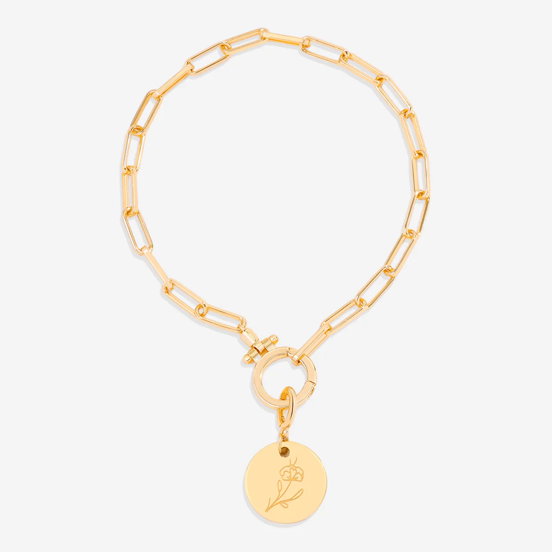 Engraved Birth Flower Disc Charm - Image 18