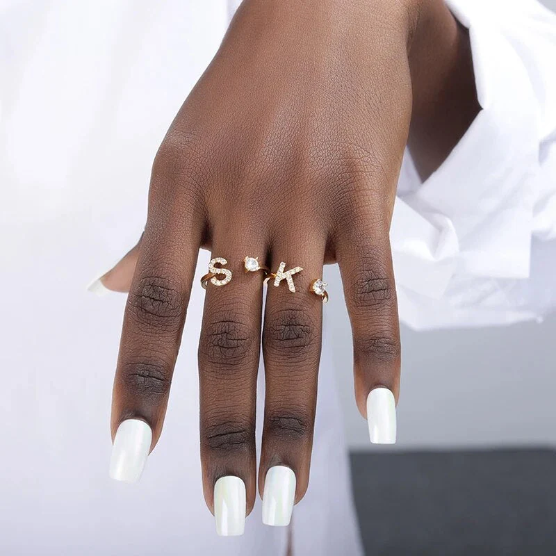 Pave Adjustable Initial Ring - Image 11