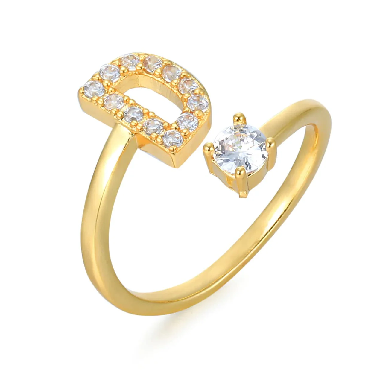 Pave Adjustable Initial Ring - Image 4
