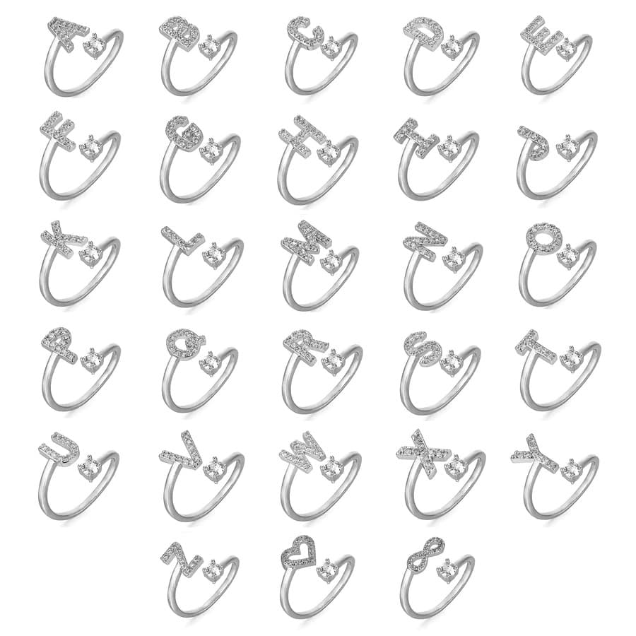 Pave Adjustable Initial Ring - Image 8