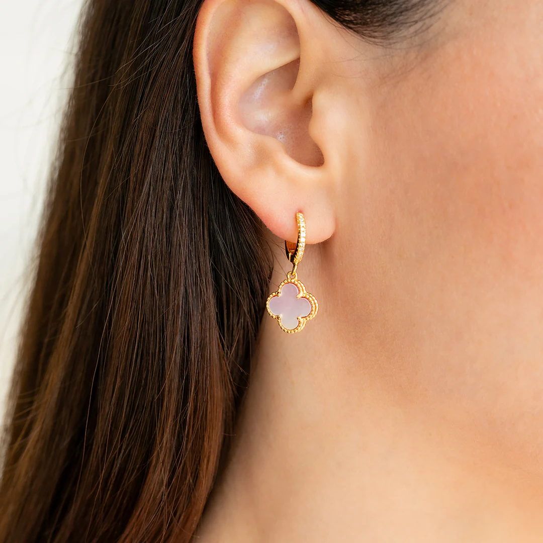 Pave Clover Drop Earrings - Image 20