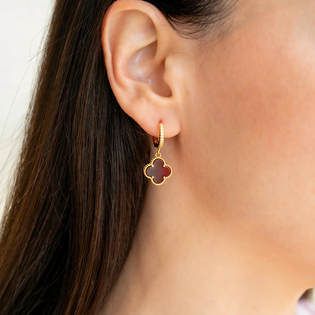 Pave Clover Drop Earrings - Image 21