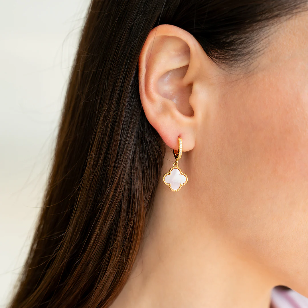 Pave Clover Drop Earrings - Image 24