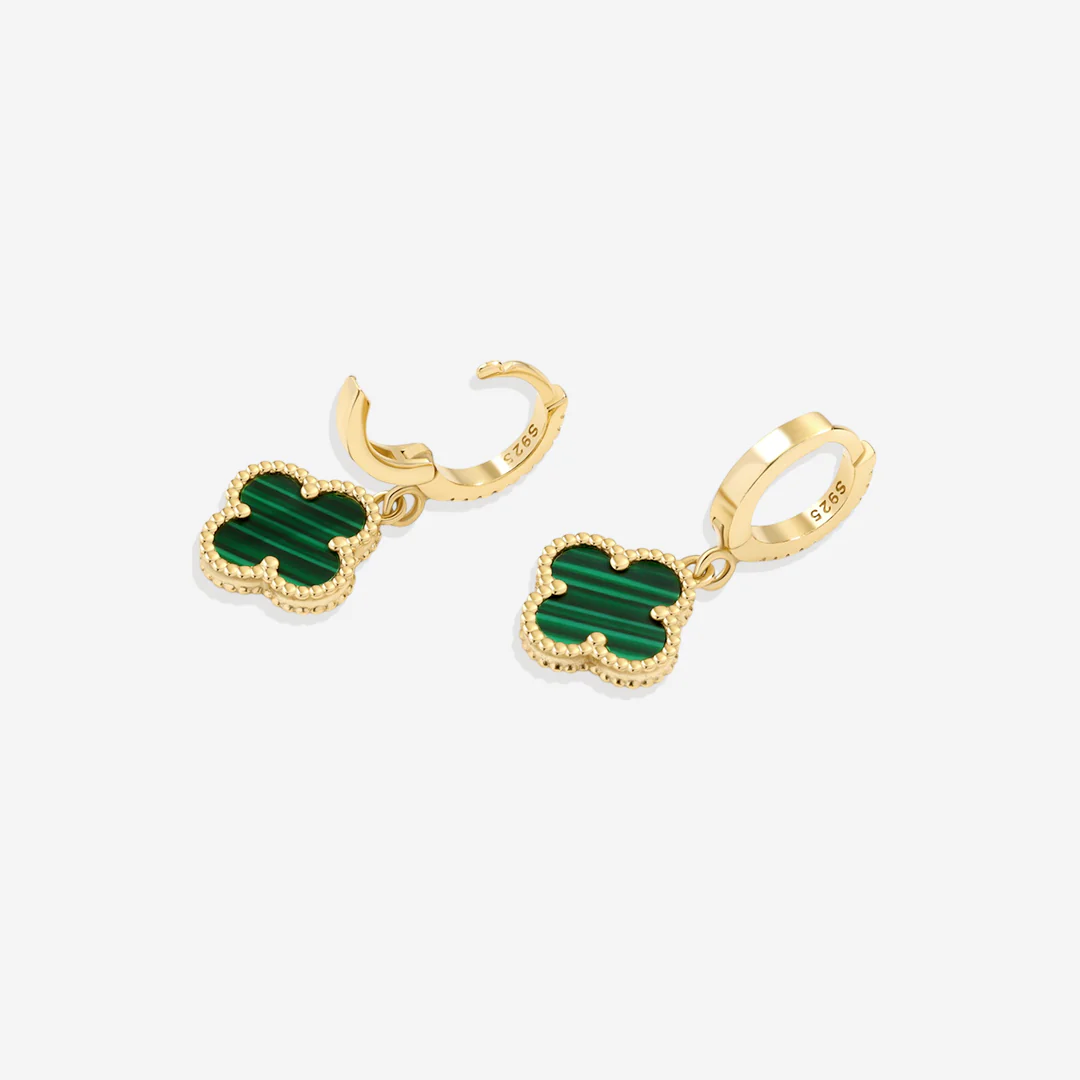 Pave Clover Drop Earrings - Image 9